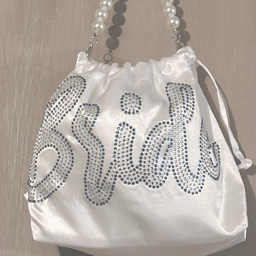 Wedding Day- Rhinestone Two sided Bridal/ Wife Card Bag